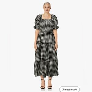 EUC ZESICA Black and White Gingham Maxi Dress (Size:L)